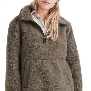 Madewell Polartec Olive Fleece Popover Jacket